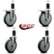 Service Caster 6'' Thermoplastic Rubber Swivel 1-5/8'' Expanding Stem Caster Set 2 Total Lock Brakes, 4PK SCC-EXTTL20S614-TPRB-2-S-2-158 - alternate 4
